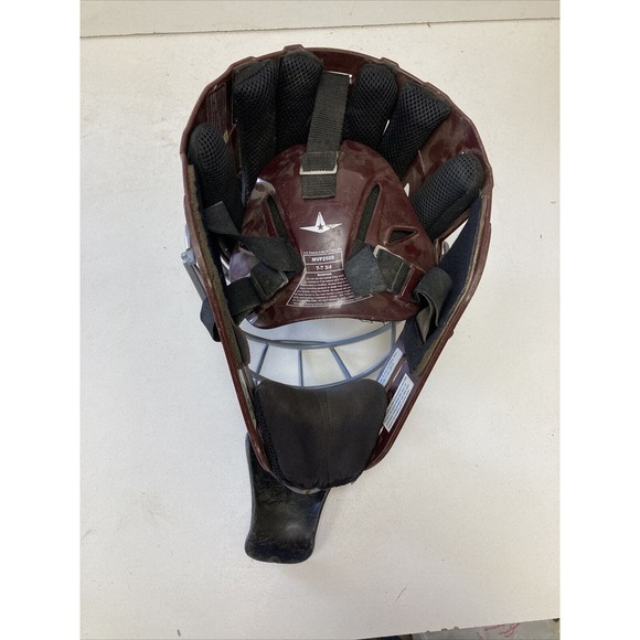 ALL-STAR MVP2500 I BAR VISION MAROON ADULT CATCHER'S MASK HELMET 7-7 3/4" - Picture 8 of 12